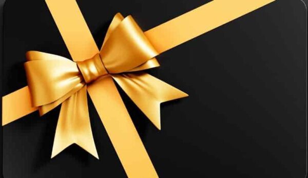 gift card with tied bow